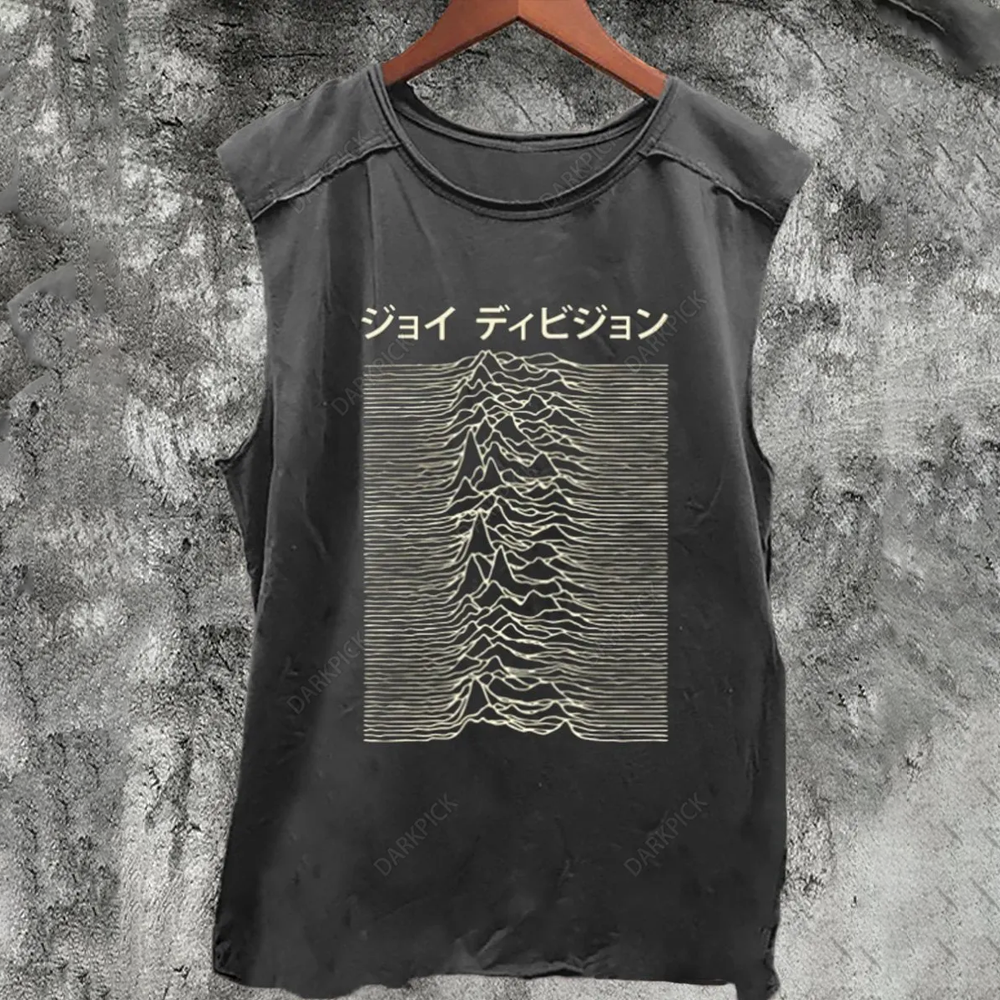 Joy Division Japanese ジョイ ディビジョン Print 100% Cotton Casual Tank Top