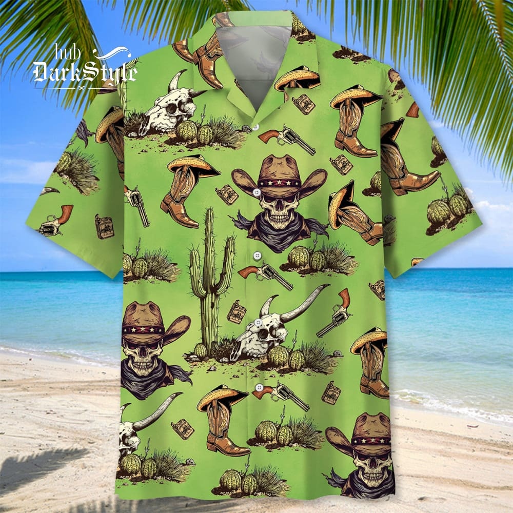 Cowboy Skull Cactus Hawaiian Shirt
