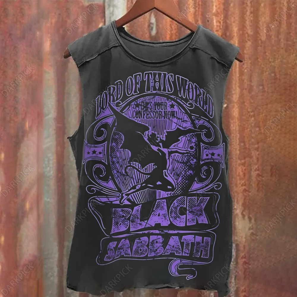 Unisex Vintage Black Sabbath purple Tank Top