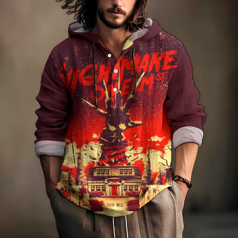 A Nightmare on Elm Street  Hooded half-open long-sleeved shirt