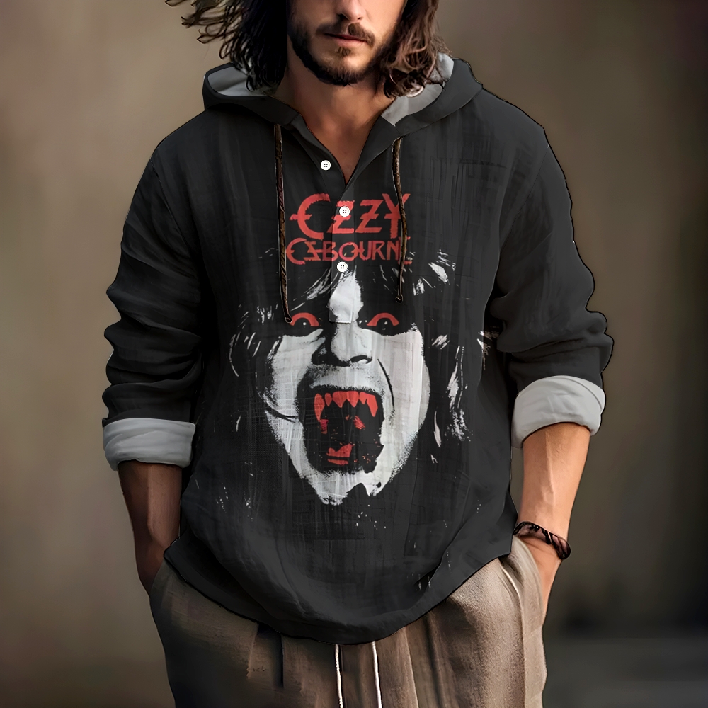 Speak Of The Devil -Ozzy Osbourne  Hooded half-open long-sleeved shirt