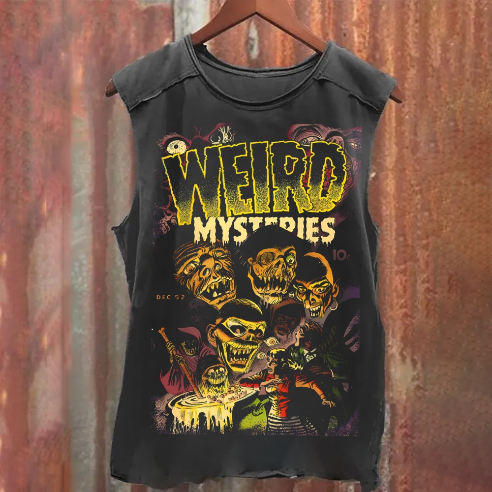 Unisex Vintage Weird Mysteries Comic Cover Tank Top