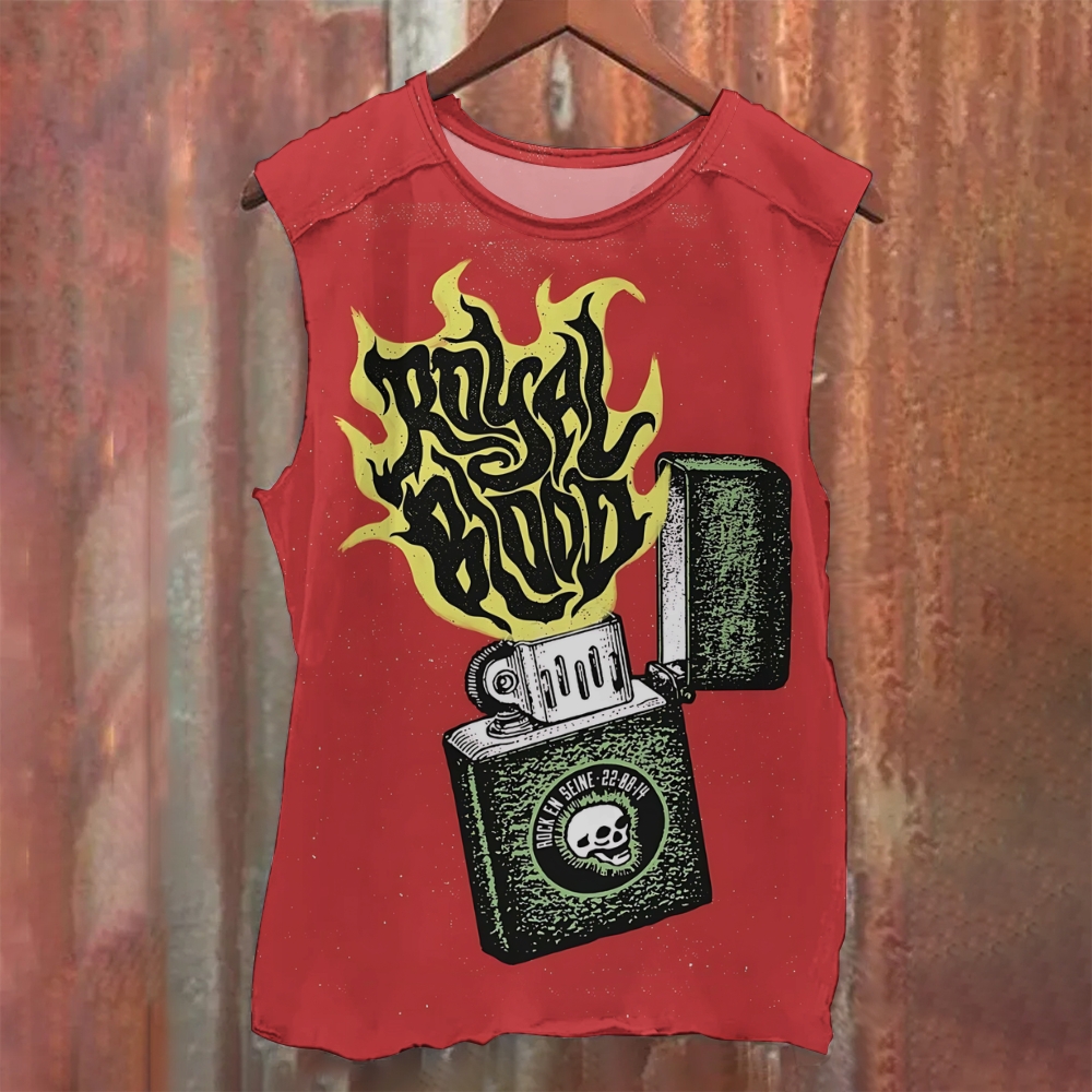Unisex Casual   Royal Blood Printed Tank Top