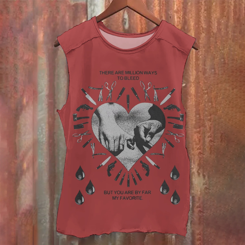 Unisex Casual Poetry  Printed Tank Top