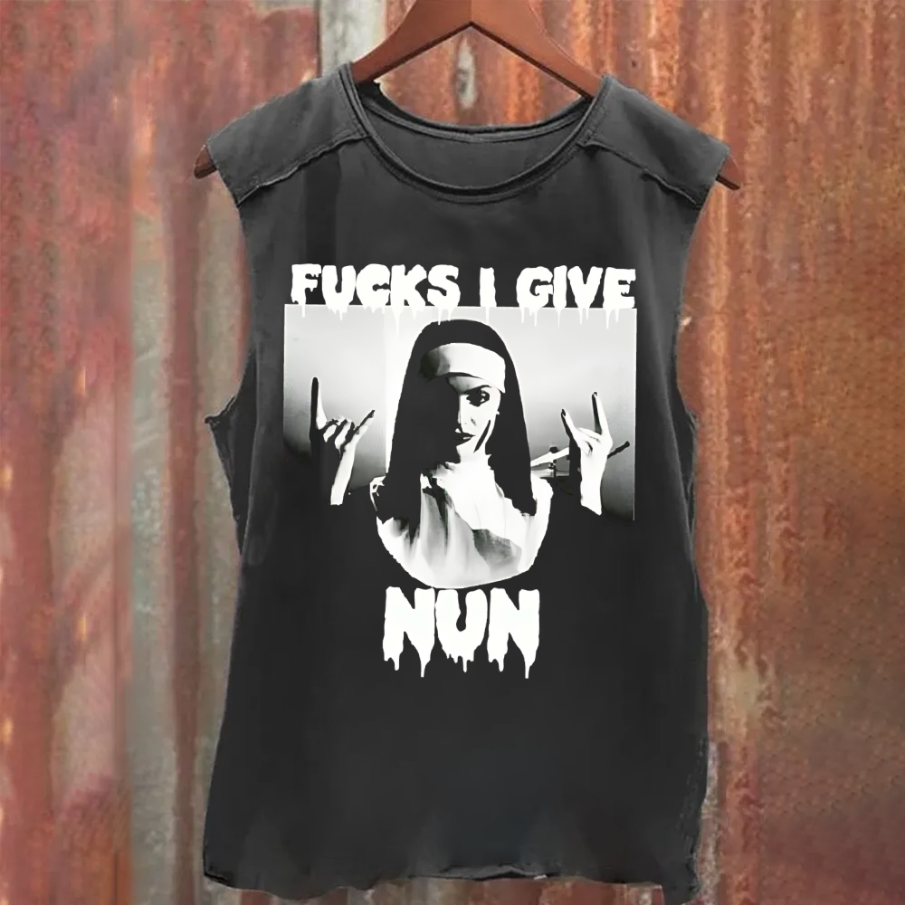 Unisex Vintage Washed  FUCKs I Give? Nun Tank Top