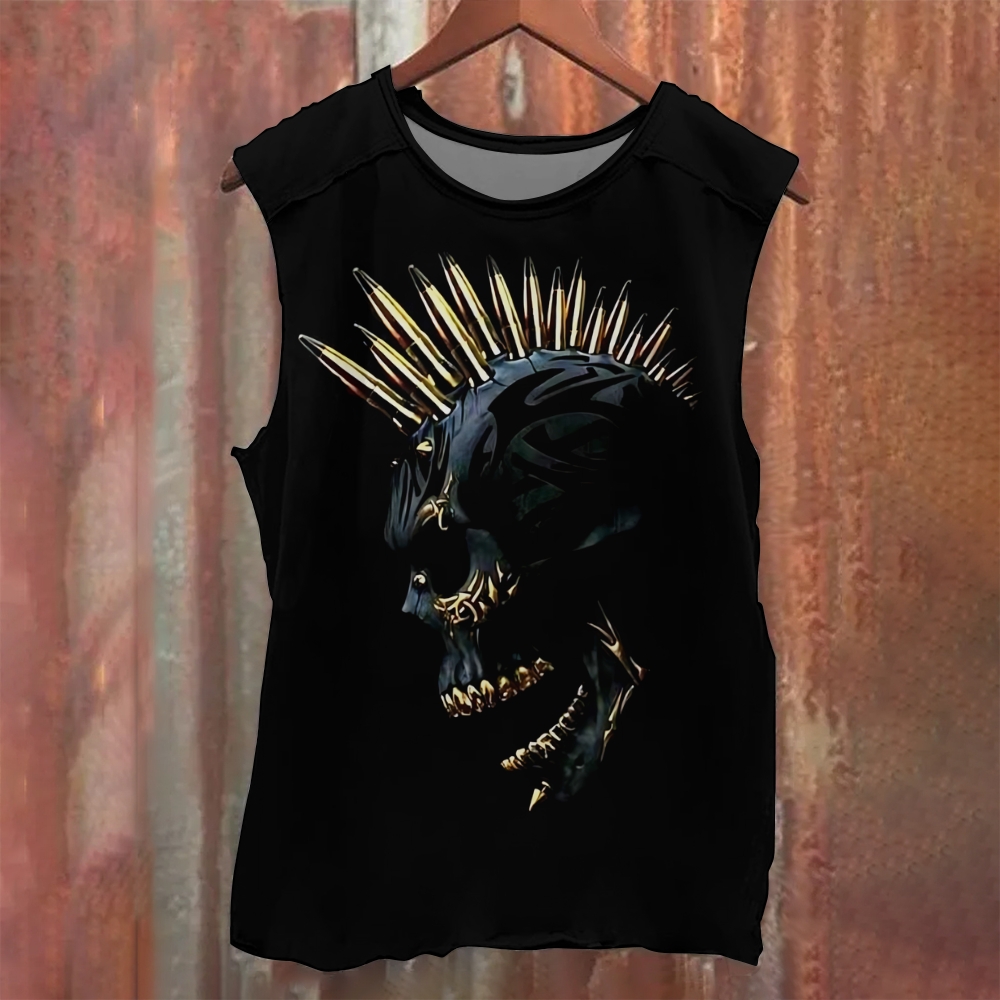 Unisex Casual   BLACK GOLD  Printed Tank Top