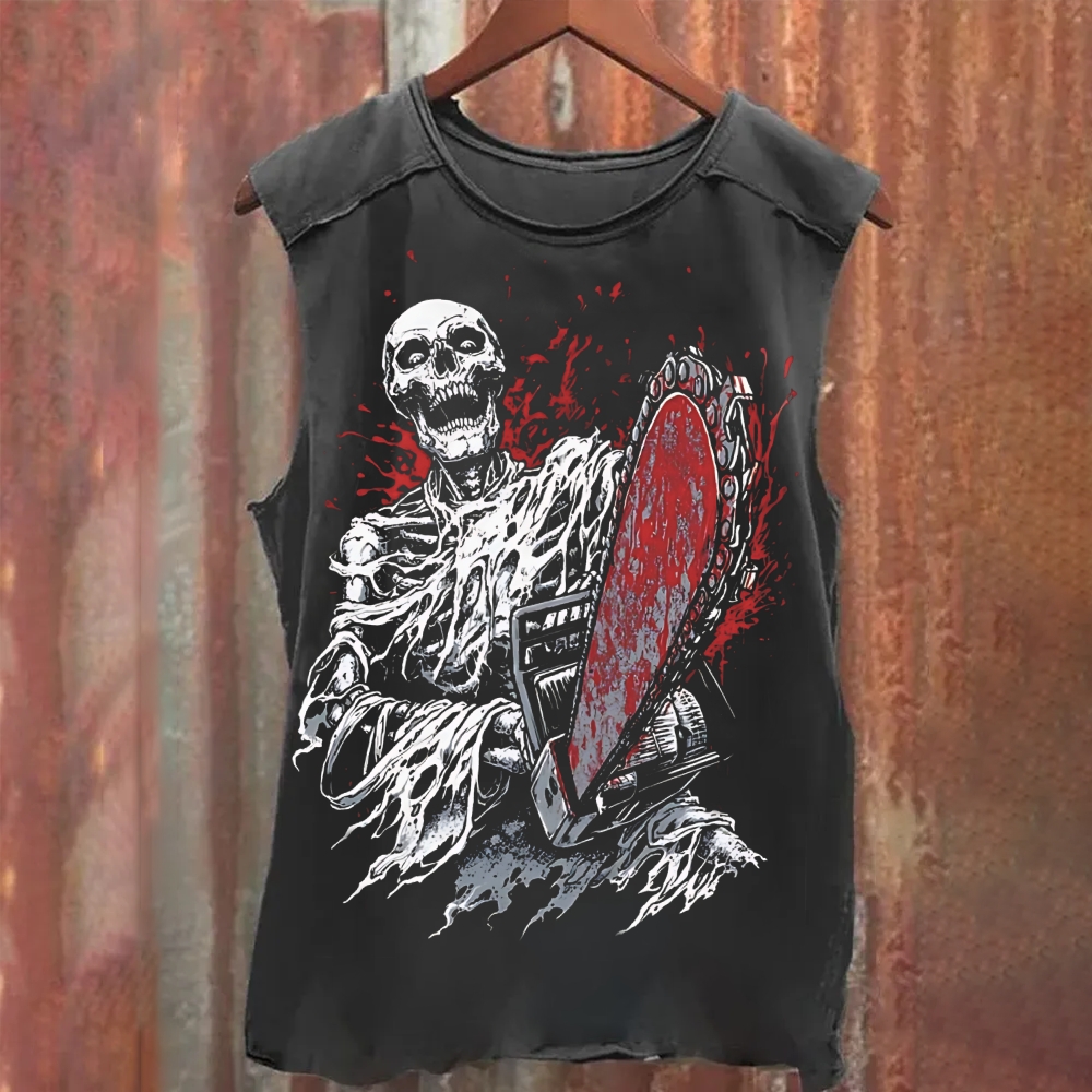 Unisex Vintage Washed   Sin and Bones   Tank Top