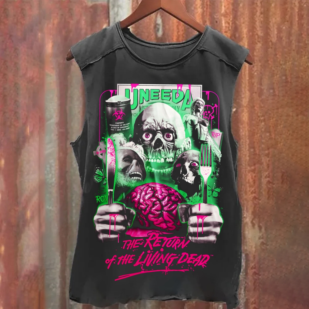Unisex Vintage Washed  Skull The Return To The Living Dead  Tank Top