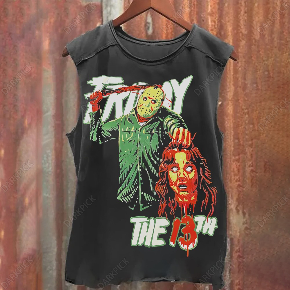 Unisex Vintage Washed Friday the 13th Tank Top