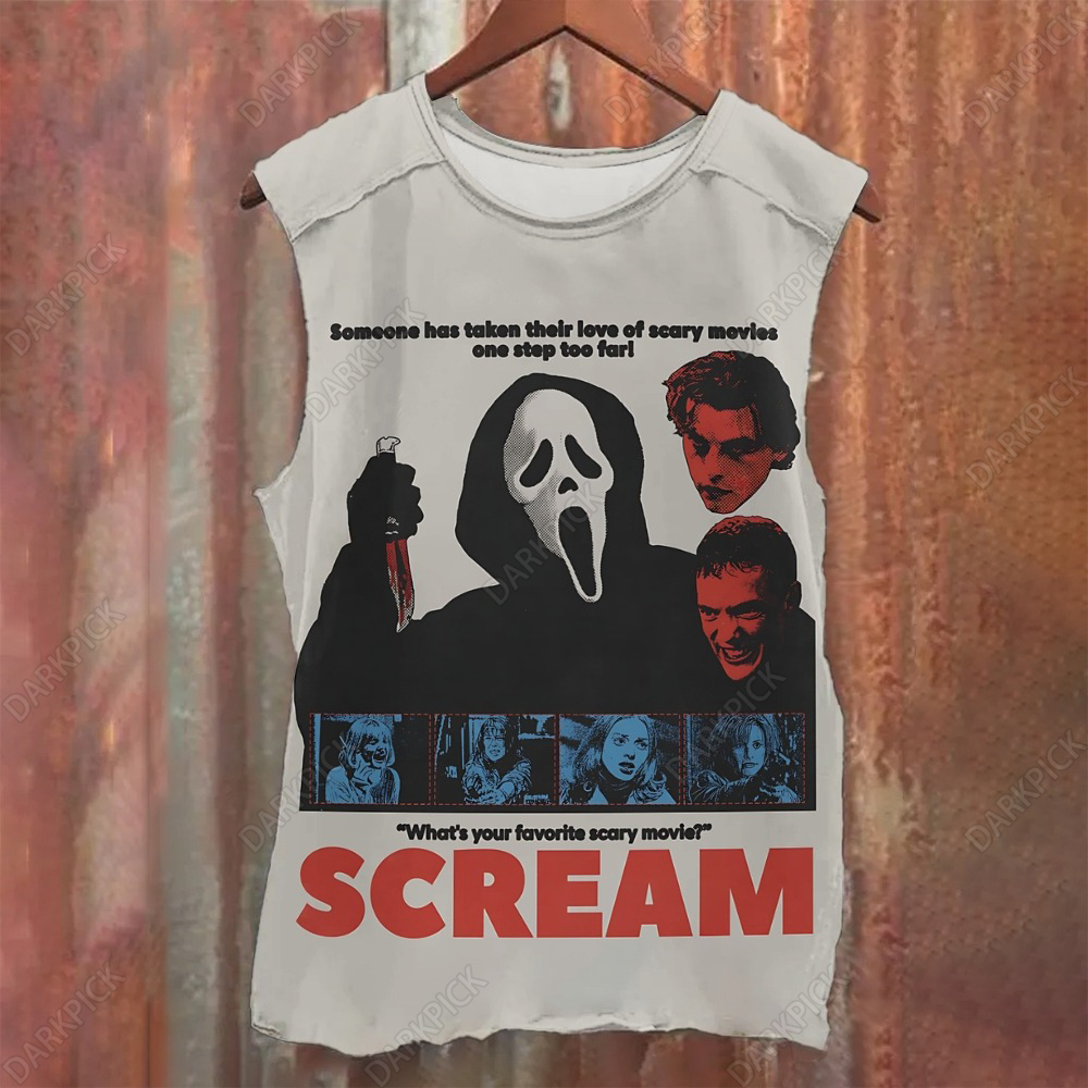 Unisex Casual  Scream Printed Tank Top