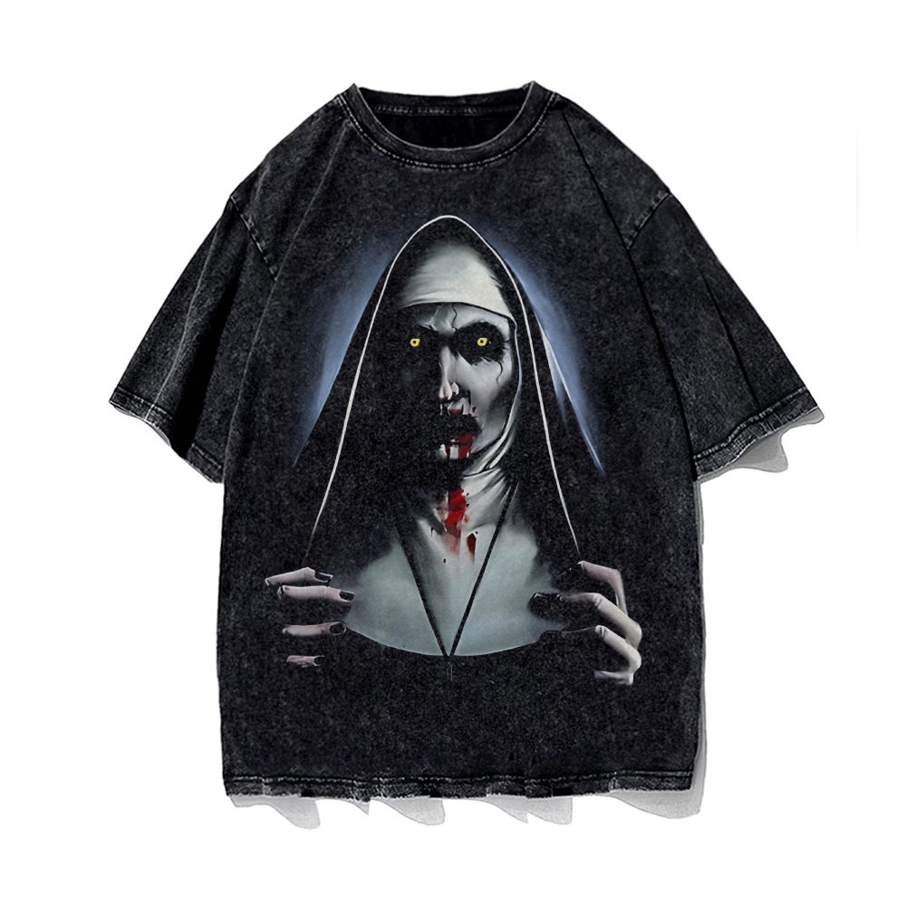 Gothic Washed  The Nun Conjuring Horror Kult MovieTee