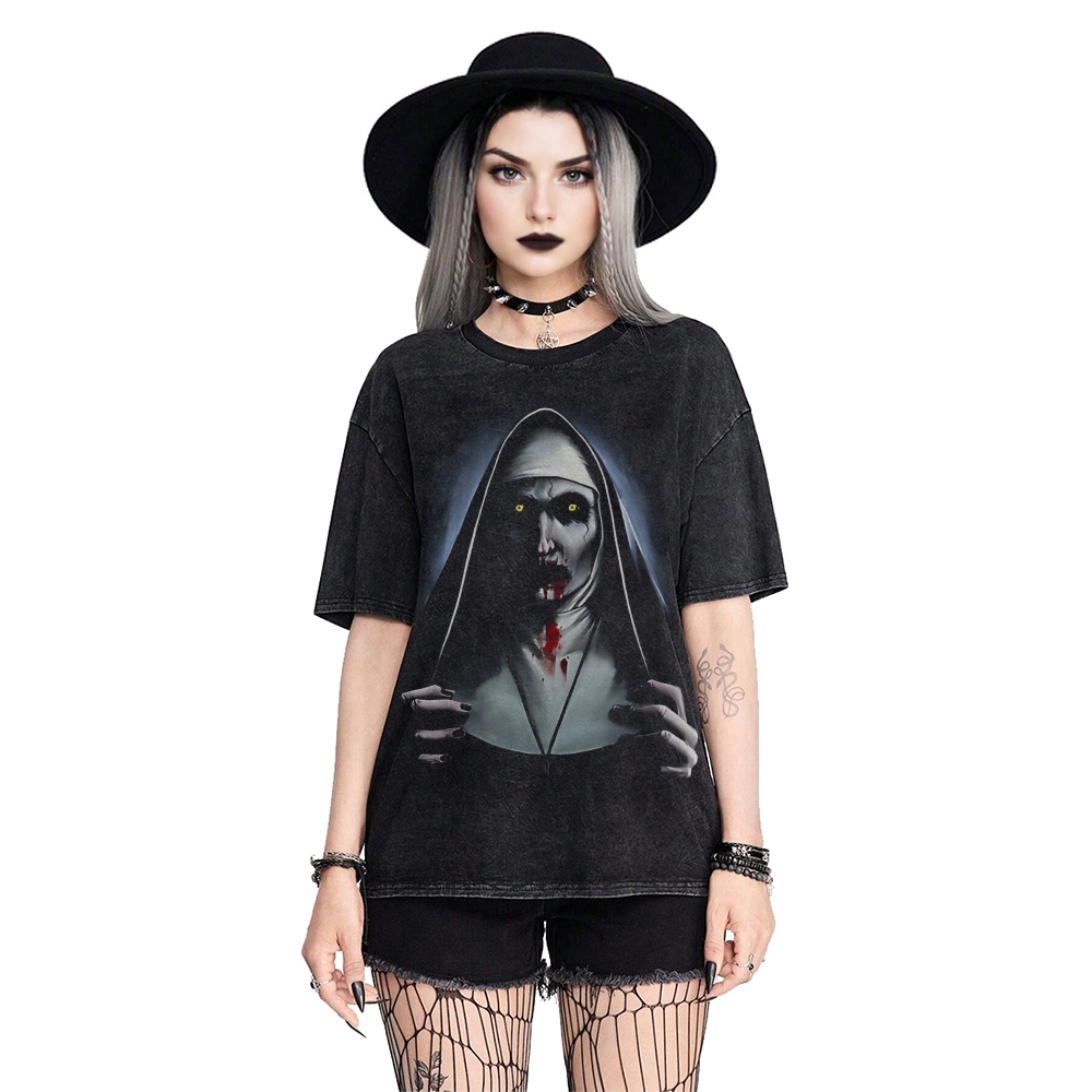 Gothic Washed  The Nun Conjuring Horror Kult MovieTee