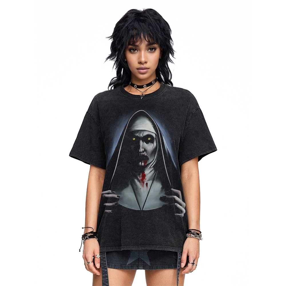 Gothic Washed  The Nun Conjuring Horror Kult MovieTee