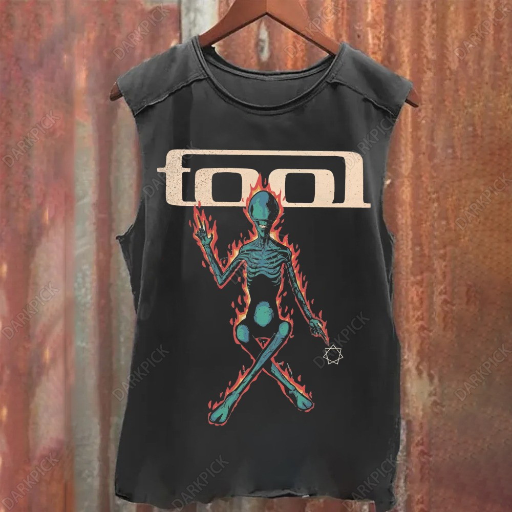 Unisex Vintage Washed  Tool Band Tank Top