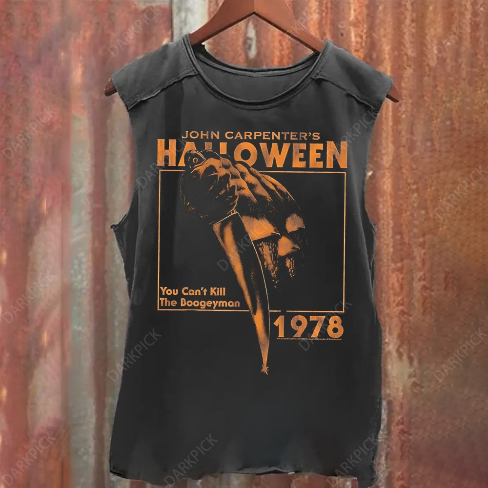 Unisex Vintage Washed Halloween Tank Top