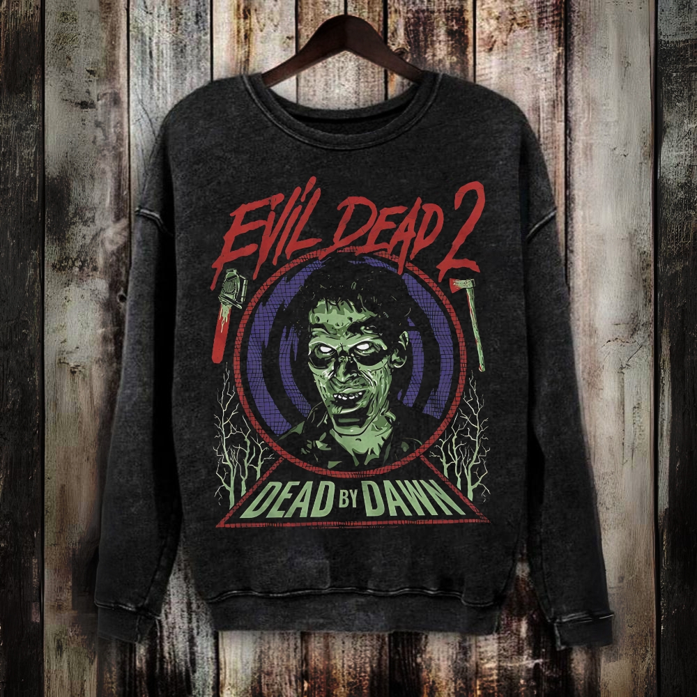 Unisex Vintage  Washed  Evil Dead   Sweatshirt