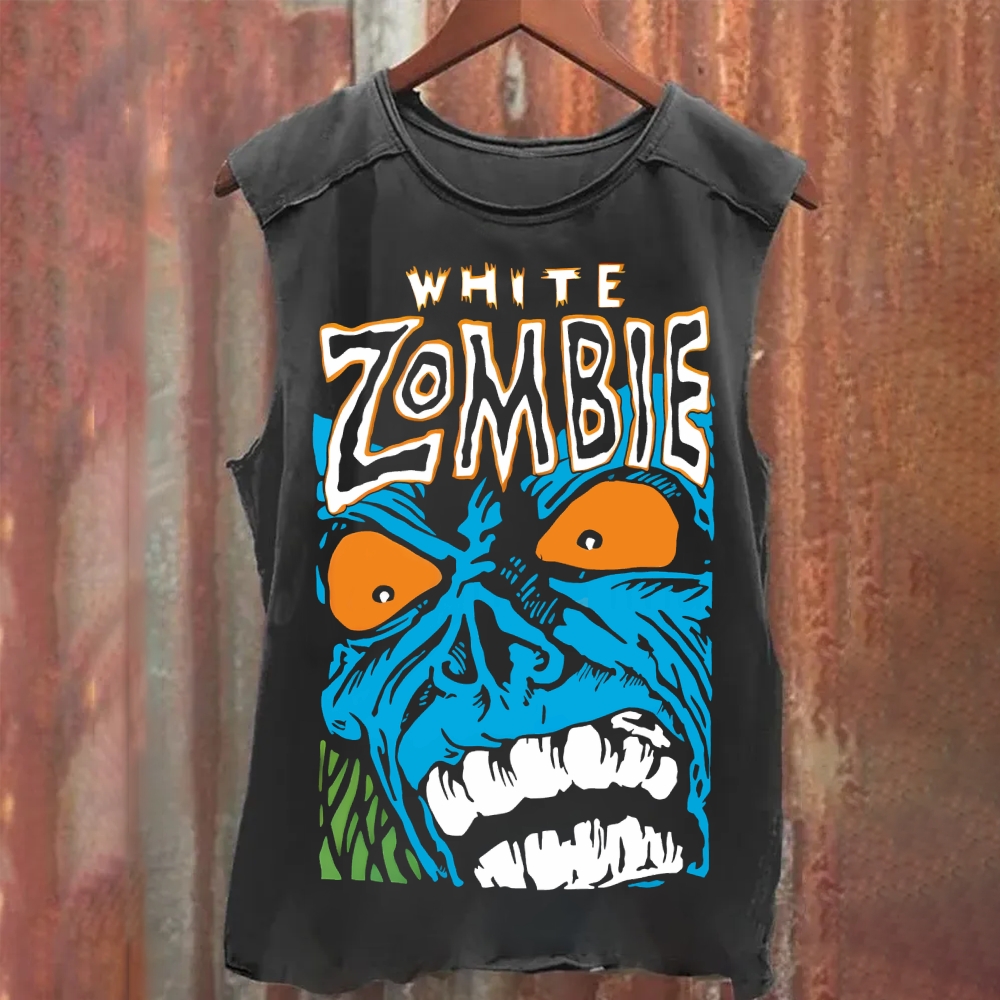 Unisex White Zombie Casual Tank Top