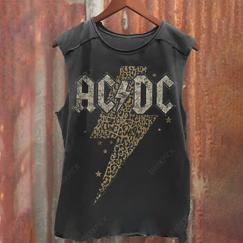 Unisex Vintage Washed  ACDC Tank Top