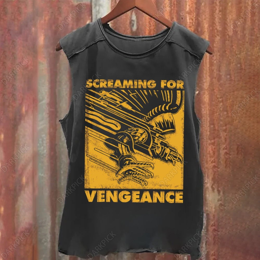 Unisex  Washed Judas Priest - Screaming For Vengeance  Tank Top