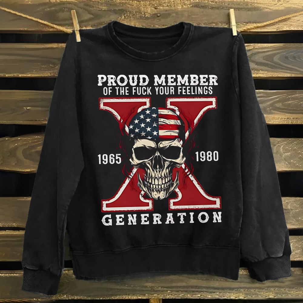 Gen X Skull Printing Cotton Sweatshirt