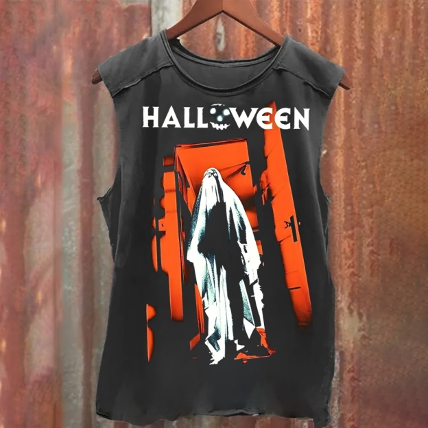 Unisex Vintage Washed Halloween  Tank Top