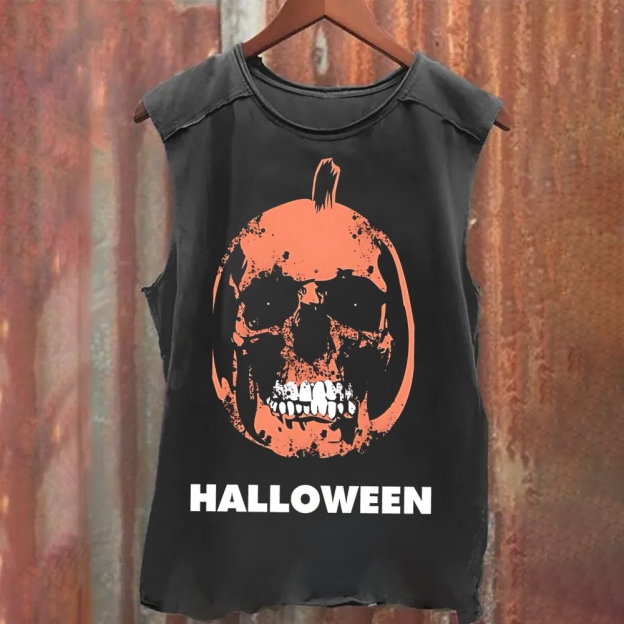 Unisex Vintage Washed Halloween cushaw Tank Top