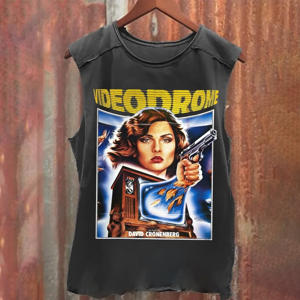 Unisex Vintage Washed Videodrome moive poster Tank Top