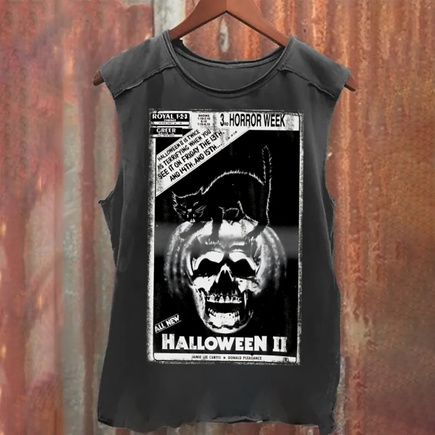 Unisex Vintage Washed Halloween II Tank Top