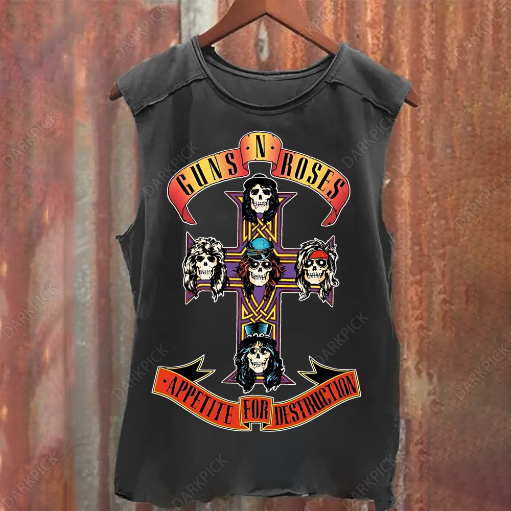 Unisex Vintage Washed Guns N' Roses  Tank Top