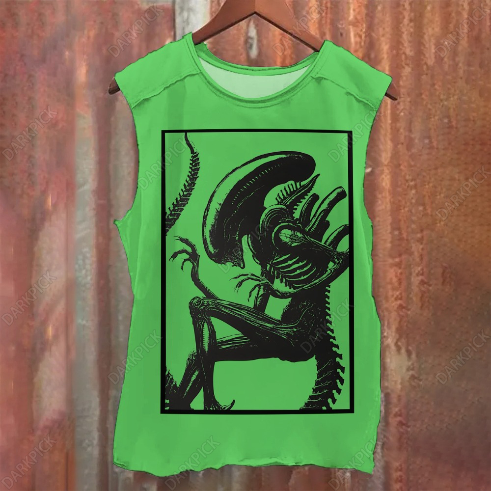 Unisex Casual ALIEN   XENOMORPH  Printed Tank Top