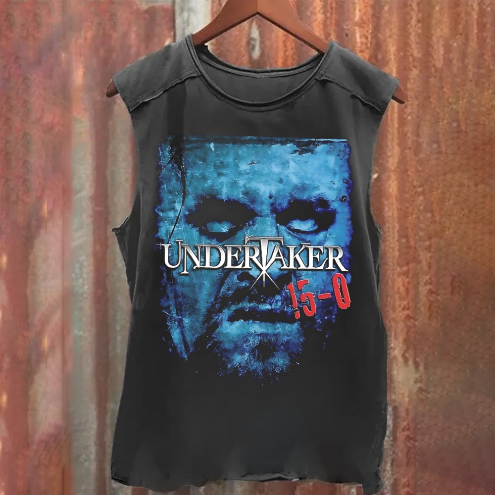 Unisex Vintage Washed WWE The Undertaker Retro Wrestling Tank Top