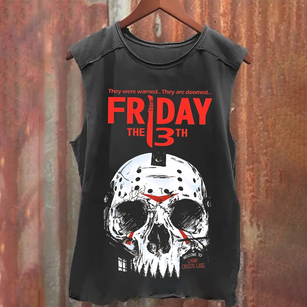 Unisex Vintage Washed Friday The 13Th Tank Top