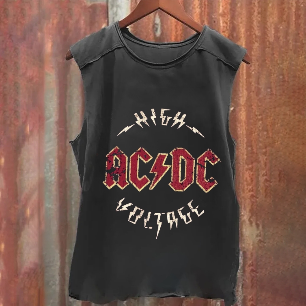 Unisex Vintage Washed AC/DC Tank Top
