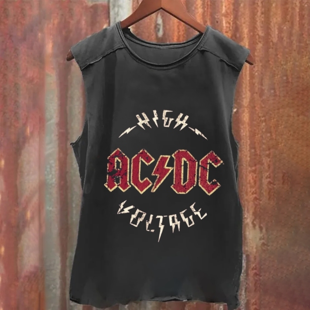 Unisex Vintage Washed AC/DC Tank Top