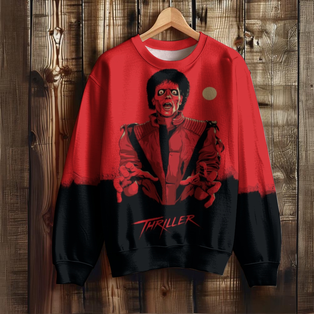 Unisex Retro Michael Jackson Thriller Print Sweatshirt