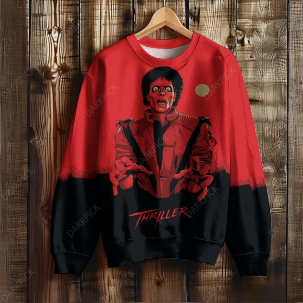 Unisex Retro Michael Jackson - Thriller Print Sweatshirt