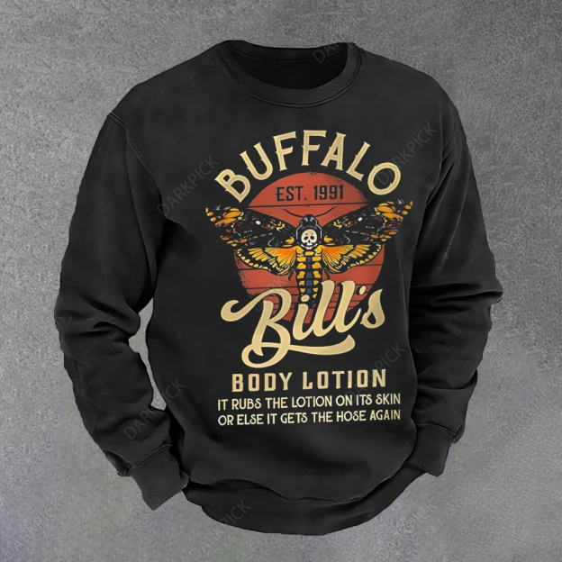 Unisex Vintage Buffalo Bills Body Lotion Distressed Grafikdruck  Sweatshirt