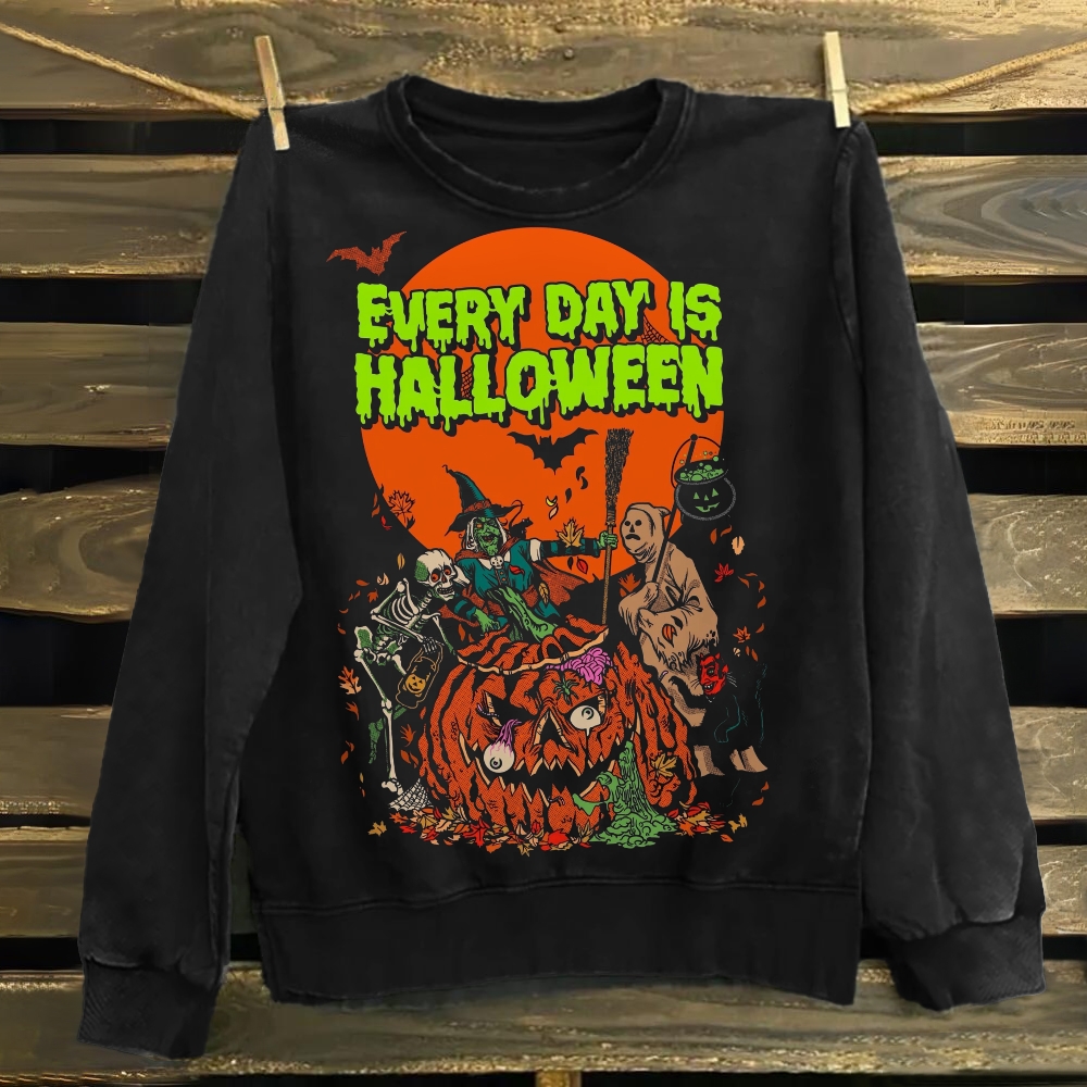 Unisex Cotton Every Day Is Halloween   Sweatshirt
