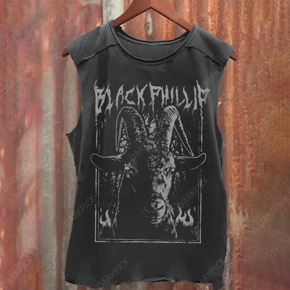 Unisex Vintage Washed The Witch Black Phillip Tank Top