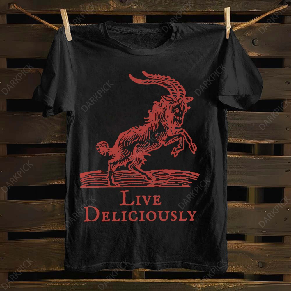 Unisex cotton The Witch Live Deliciously  T-shirt