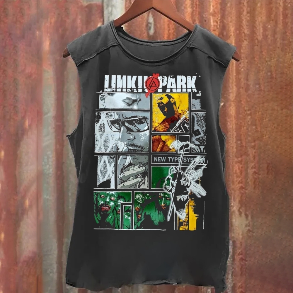 Unisex Vintage Washed Linkin Park Tank Top