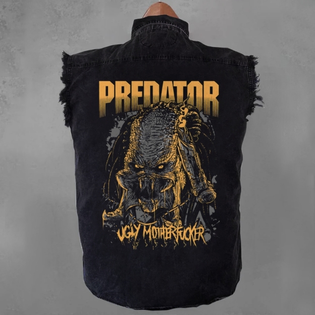 Predator Band Sleeveless Denim Jacket