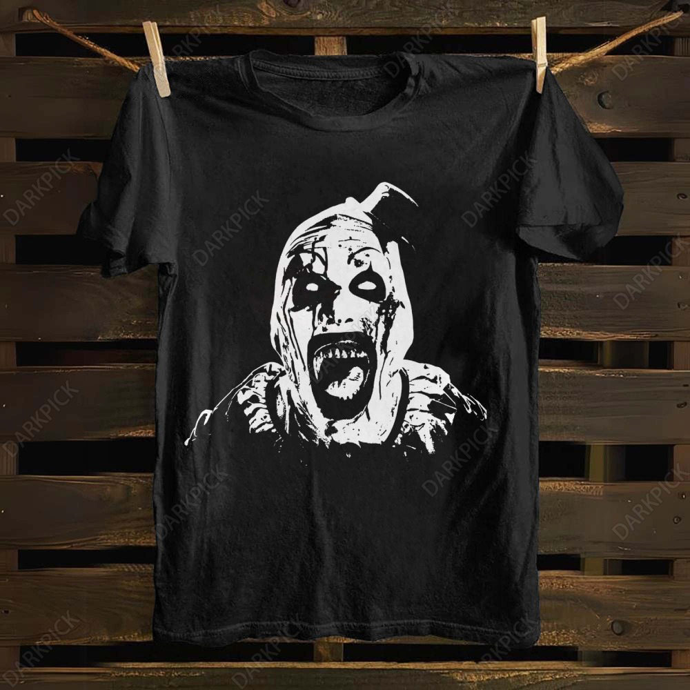 Unisex cotton Terrifier 3 Art  The Santa Clown T-shirt
