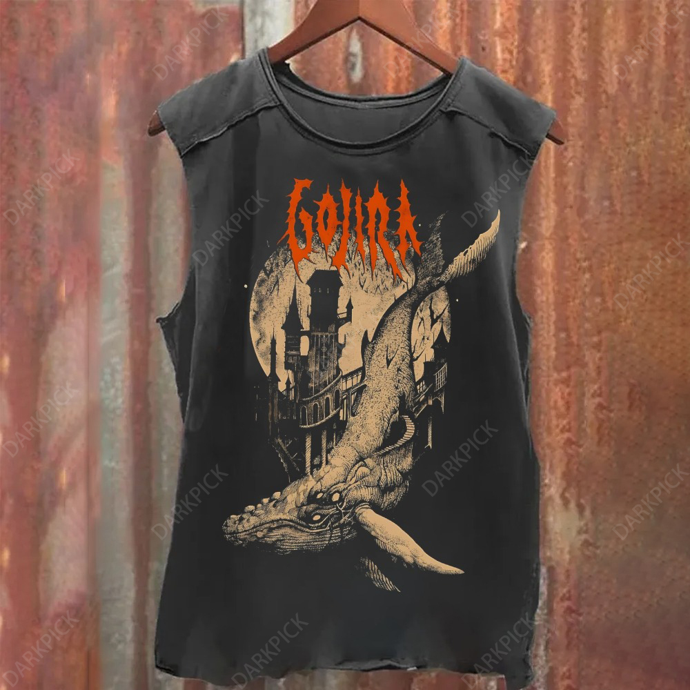 Unisex Vintage Washed Gojira Heavy Metal Band Tank Top