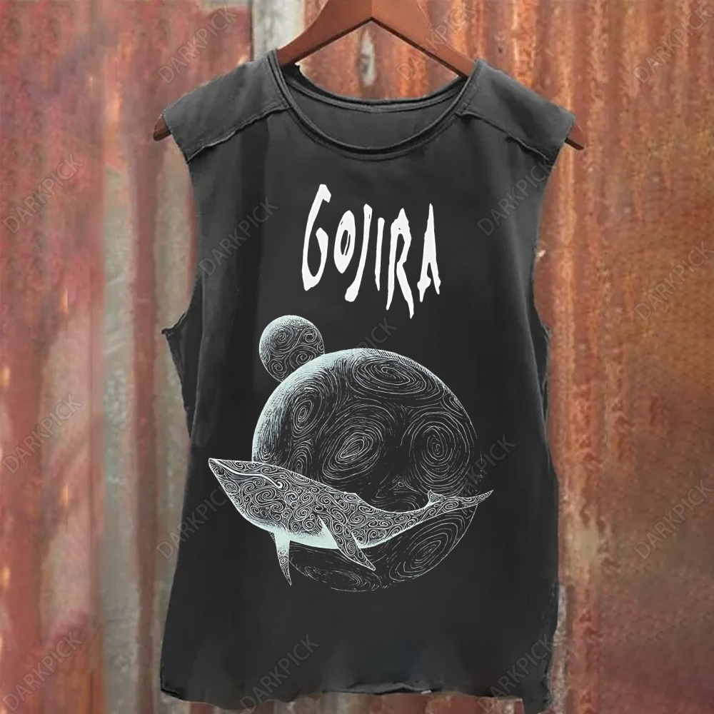 Unisex Vintage Washed Gojira Heavy Metal Band Tank Top
