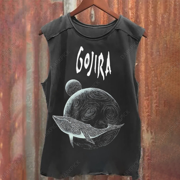 Unisex Vintage Washed Gojira Heavy Metal Band Tank Top