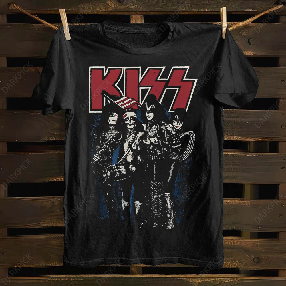 Unisex cotton Kiss Rock Heavy Metal Band T-shirt