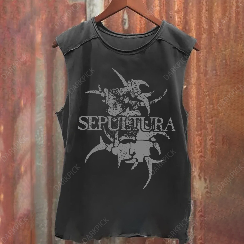 Unisex Vintage Washed Sepultura Heavy Metal Band Tank Top