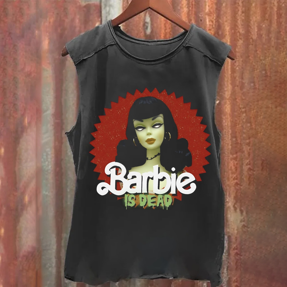 Unisex Vintage Washed Barbie is Dead  Tank Top