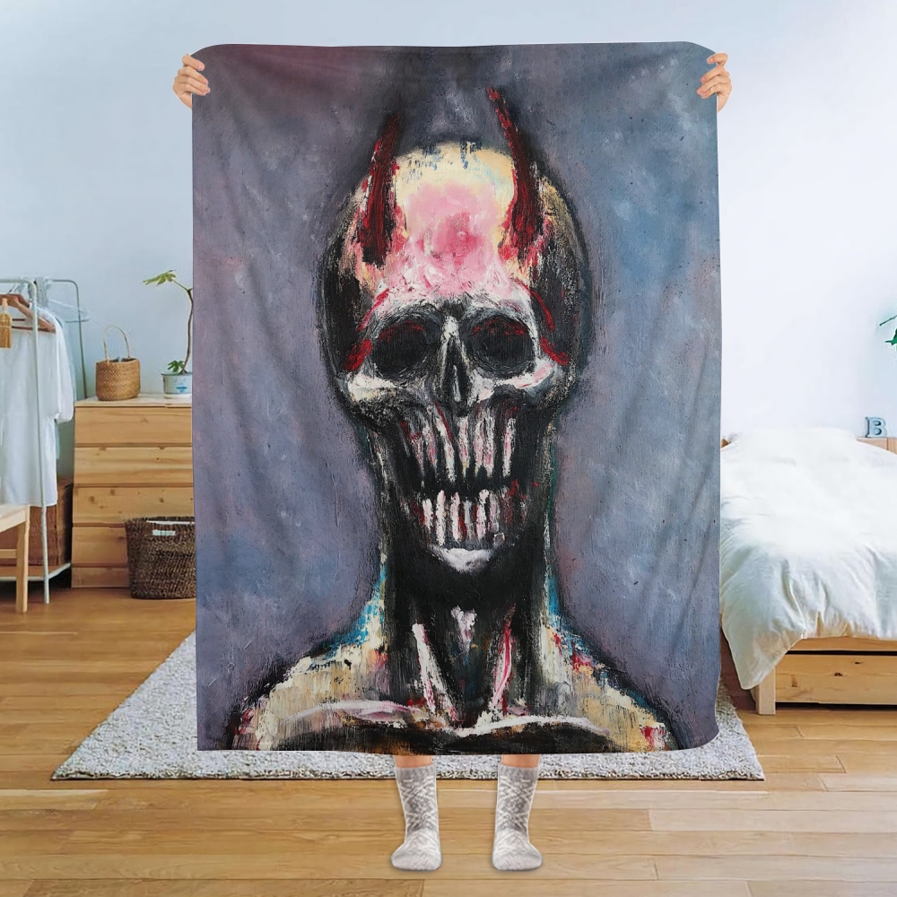 Demon Skeleton Graffiti TCotton Blanket